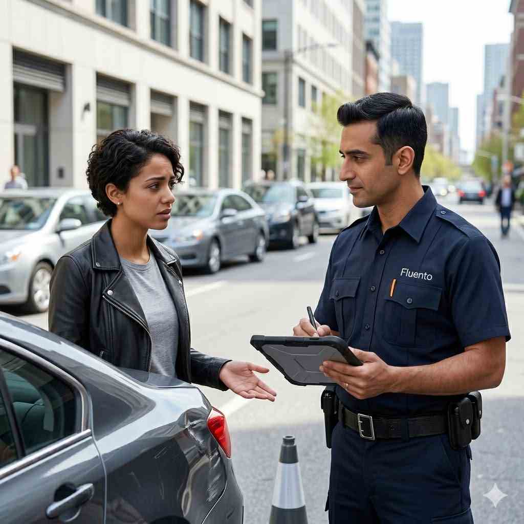 سناریوی گزارش تصادف خودرو در اپ فلوئنتو